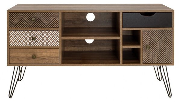 Έπιπλο TV Boho Walnut-Μαύρο