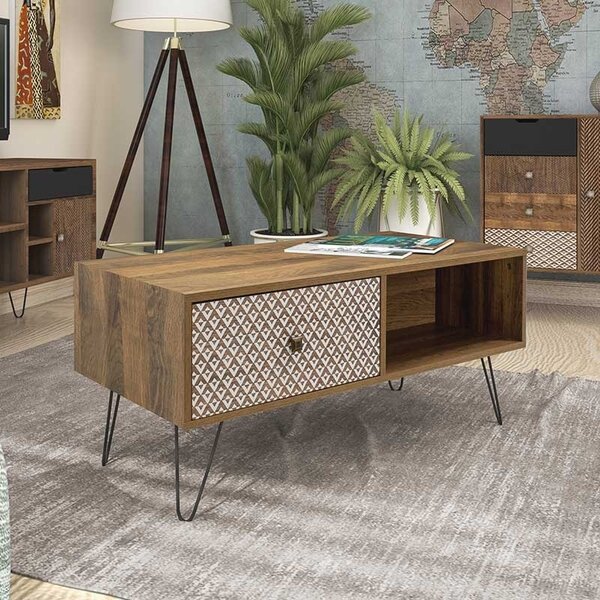 Τραπεζάκι σαλονιού Boho Walnut - Μαύρο