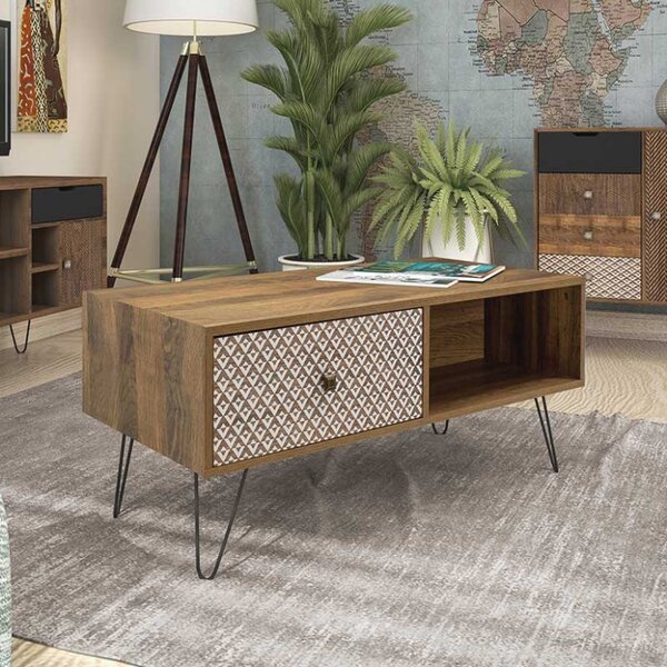 Τραπεζάκι σαλονιού Boho Walnut - Μαύρο