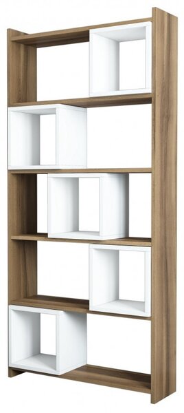 Βιβλιοθήκη Box, Λευκό-Walnut