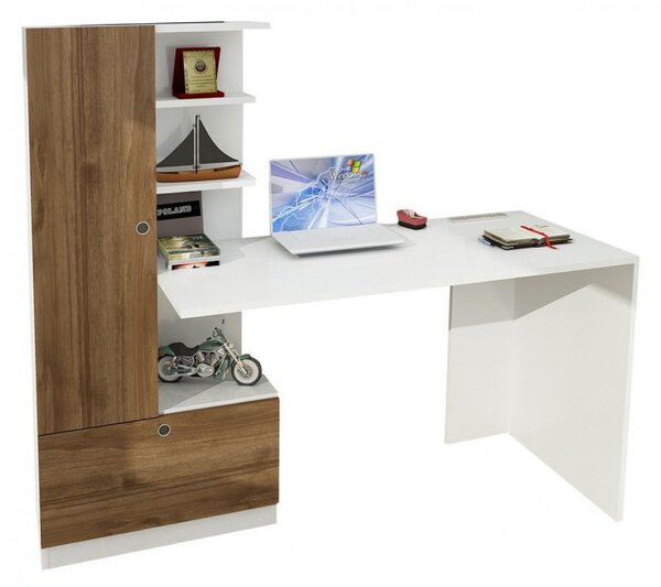 Γραφείο Domingos Λευκό-Walnut