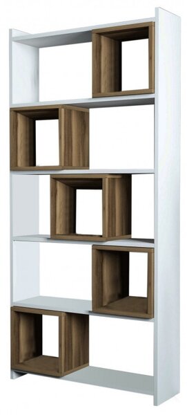 Βιβλιοθήκη Box, Λευκό-Walnut