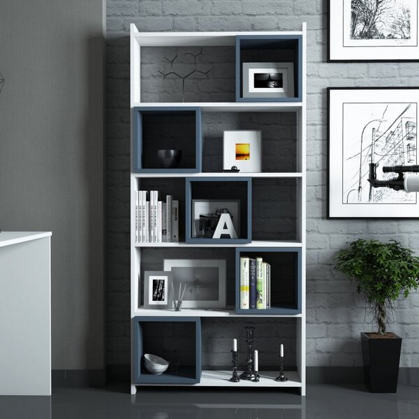 Σετ γραφείο και βιβλιοθήκη Box Λευκό-Blue