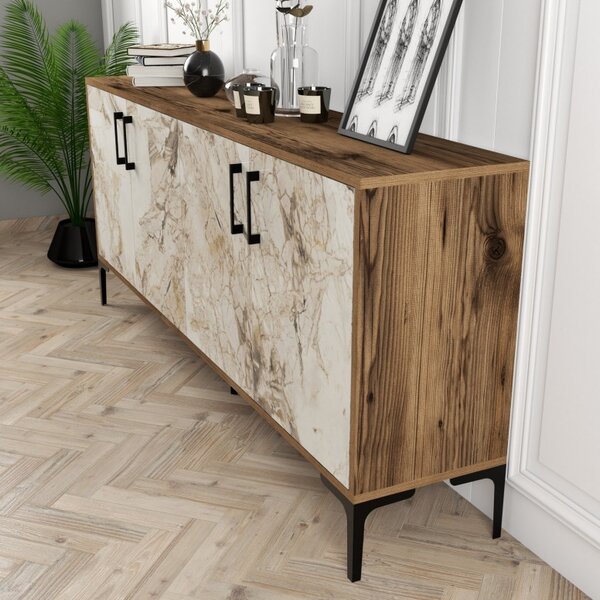 Κονσόλα Kiev Walnut-Λευκό