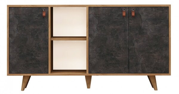 Κονσόλα Planky Oak-Dark Concrete