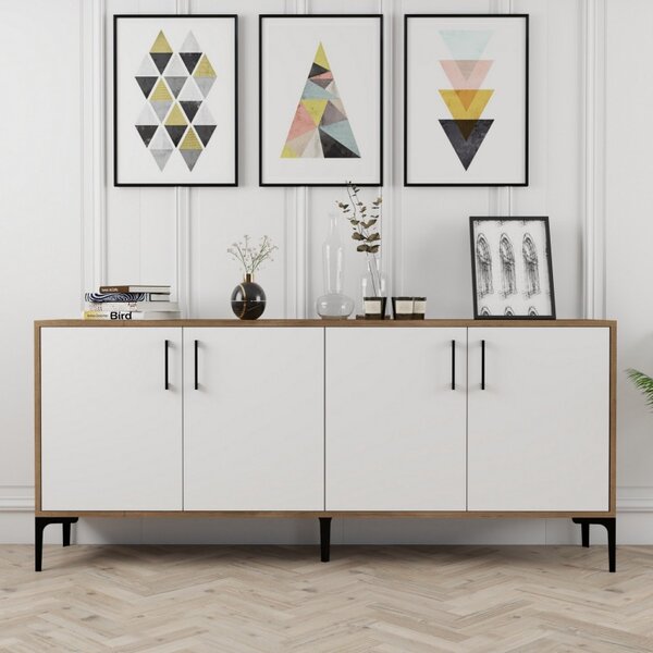 Κονσόλα Kiev Walnut-Λευκό