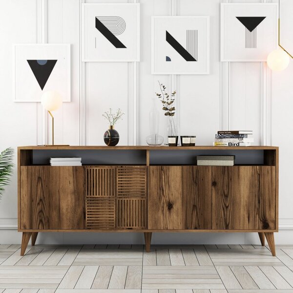 Κονσόλα Milan Walnut 180x78.6x35 cm