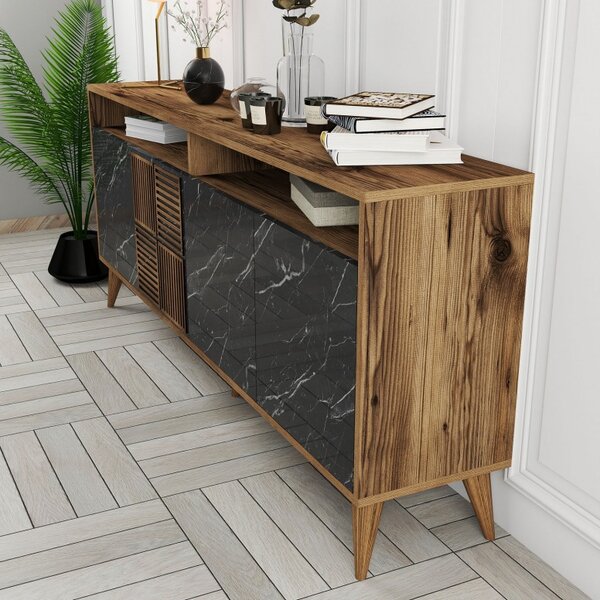 Κονσόλα Milan Walnut-Μαύρο