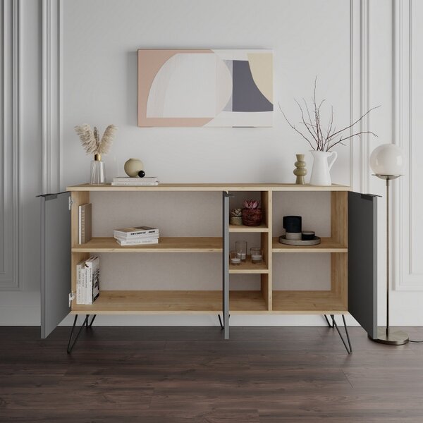 Κονσόλα Clara Console Oak-Ανθρακί
