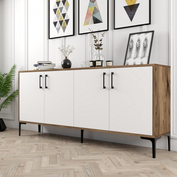 Κονσόλα Kiev Walnut-Λευκό