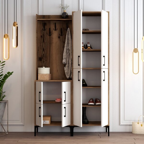 Κρεμάστρα BerlinBA Walnut-Λευκό