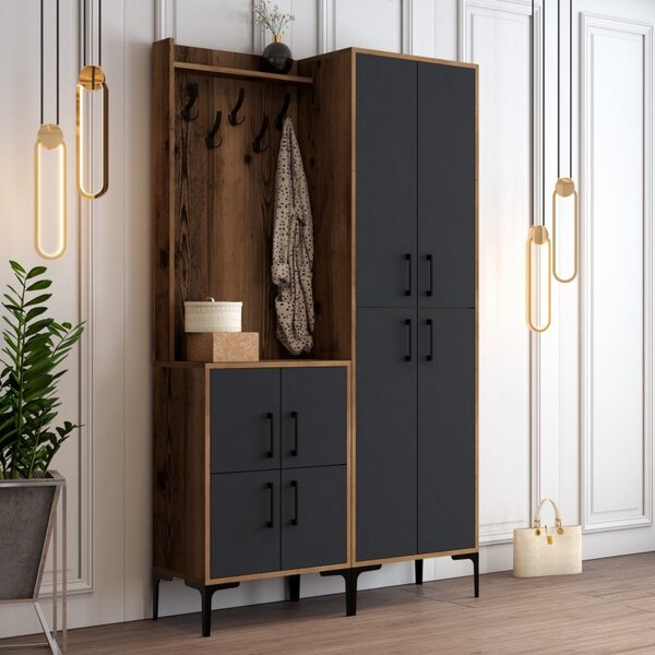 Κρεμάστρα BerlinBA Walnut-Ανθρακί