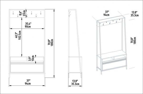 Κρεμάστρα Devin Λευκό