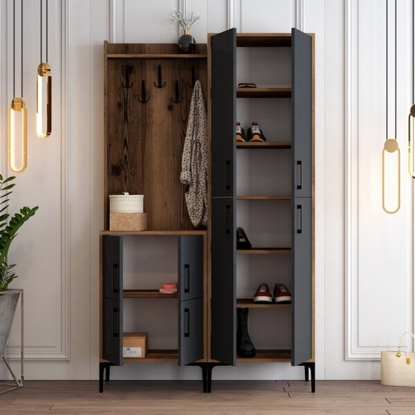 Κρεμάστρα BerlinBA Walnut-Ανθρακί