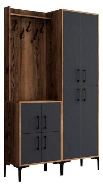 Κρεμάστρα BerlinBA Walnut-Ανθρακί