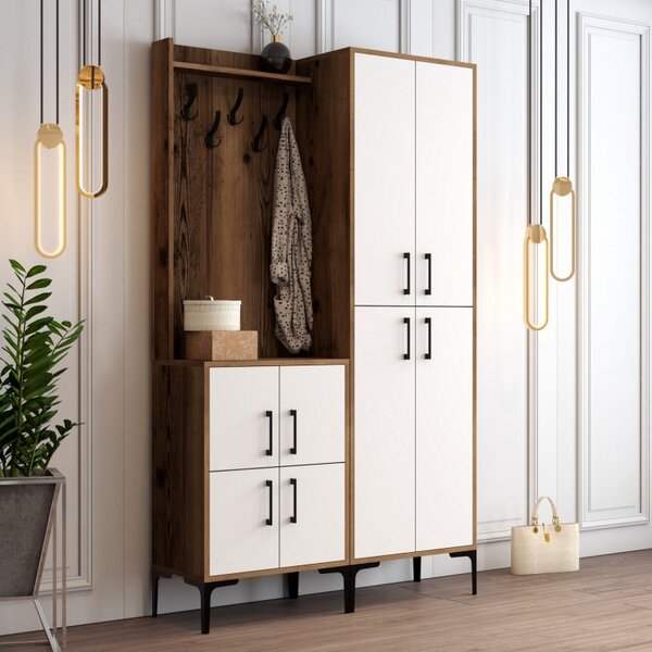 Κρεμάστρα BerlinBA Walnut-Λευκό