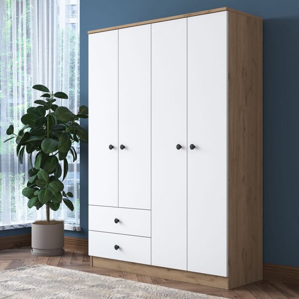 Ντουλάπα BA108-2067 Walnut-Λευκό
