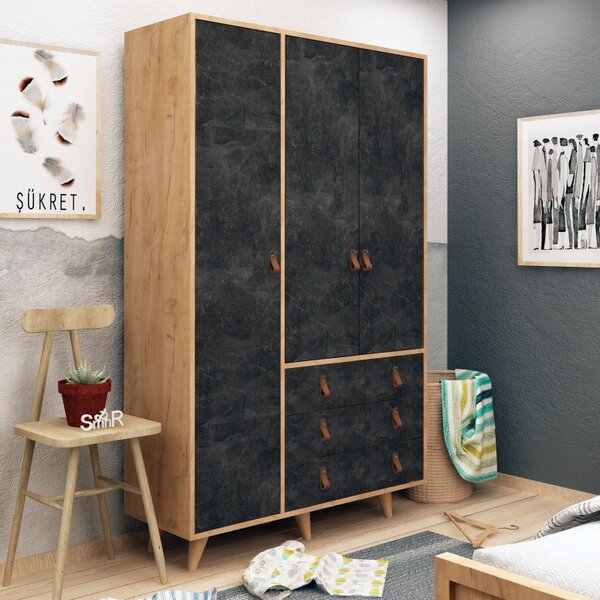 Ντουλάπα Chunky Oak-Dark Concrete
