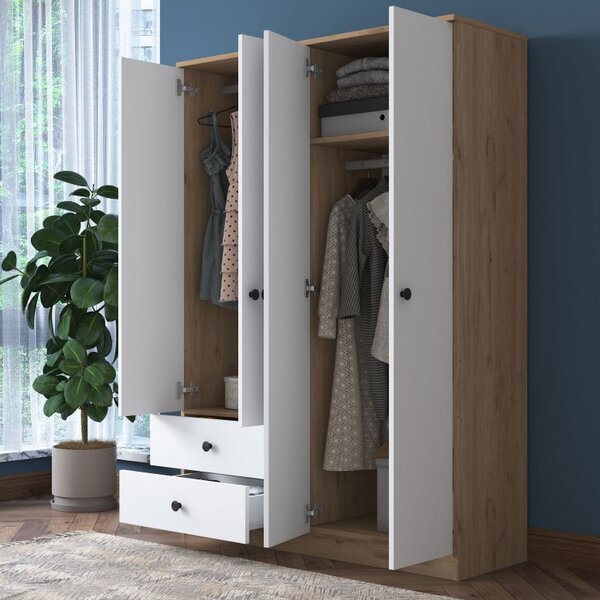 Ντουλάπα BA108-2067 Walnut-Λευκό
