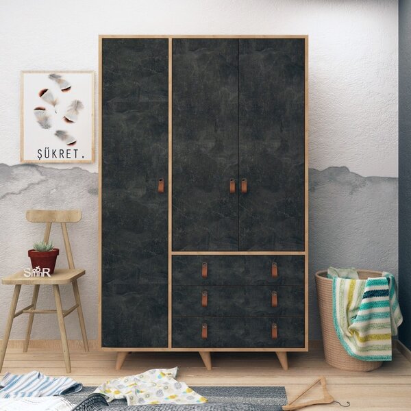 Ντουλάπα Chunky Oak-Dark Concrete