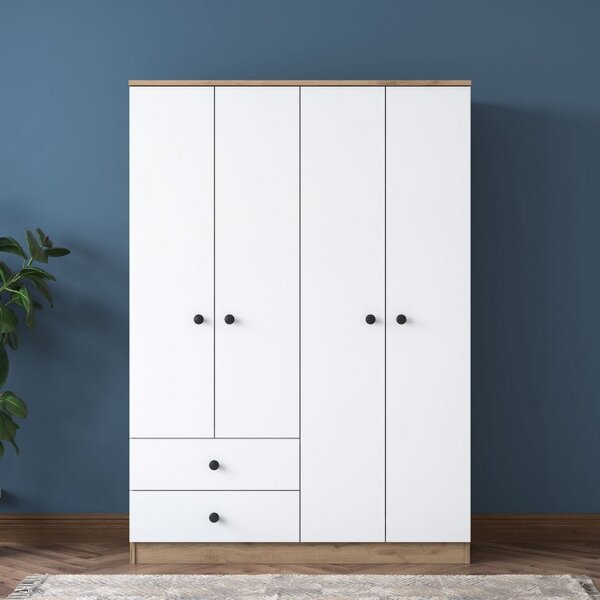 Ντουλάπα BA108-2067 Walnut-Λευκό