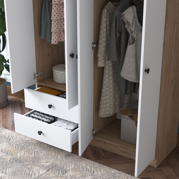 Ντουλάπα BA108-2067 Walnut-Λευκό