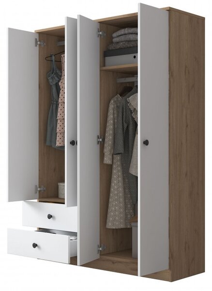 Ντουλάπα BA108-2067 Walnut-Λευκό