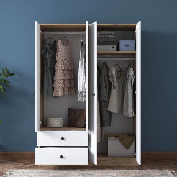 Ντουλάπα BA108-2067 Walnut-Λευκό