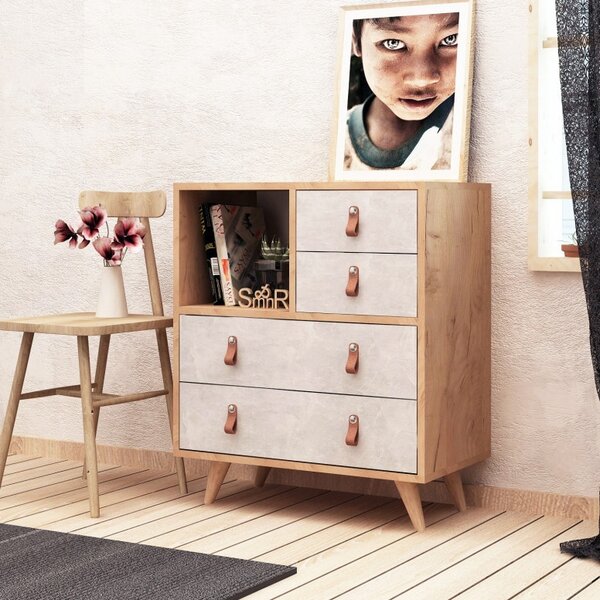 Ντουλάπα Dressing Witlof Oak-Λευκό
