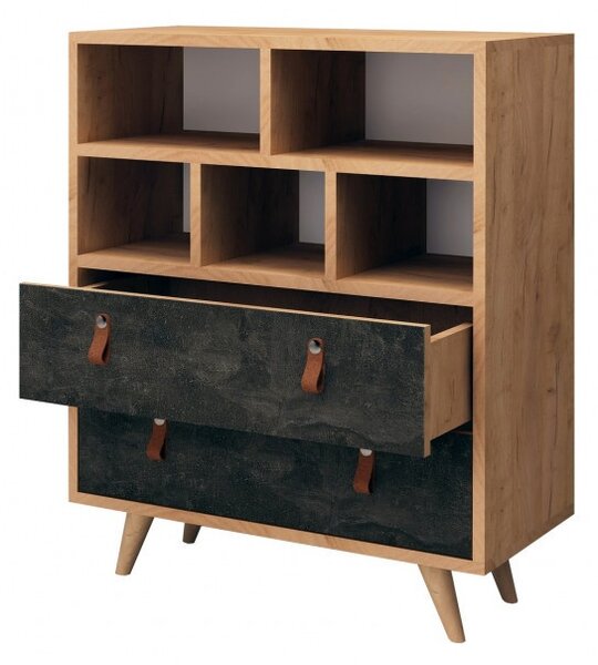 Ντουλάπα Dressing Marco Oak-Dark Concrete