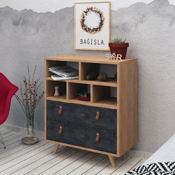 Ντουλάπα Dressing Marco Oak-Dark Concrete
