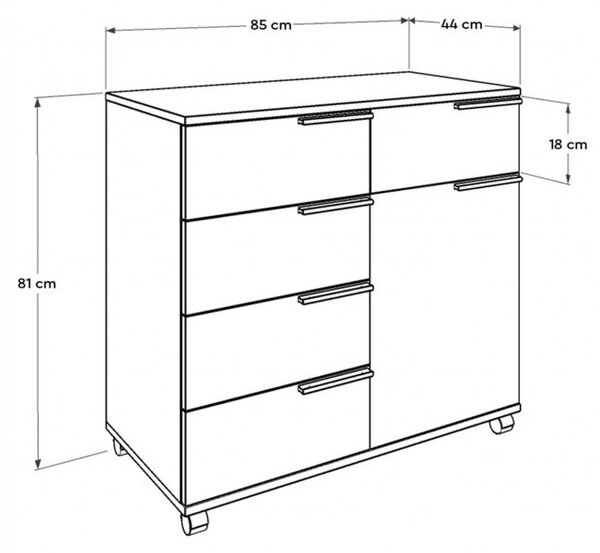 Ντουλάπα Diverse ADR-415 High Gloss Λευκό