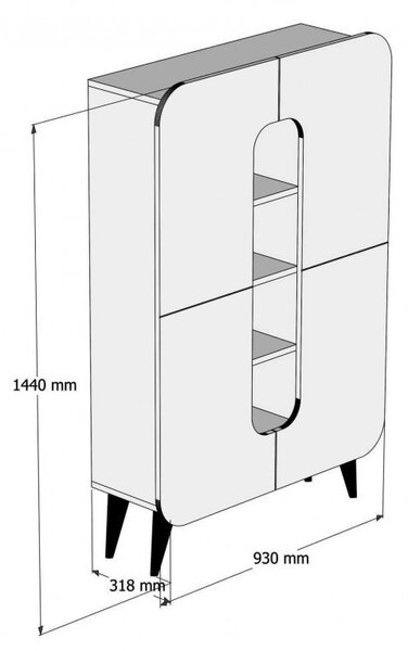 Ντουλάπα Diverse Mine Walnut-Blue