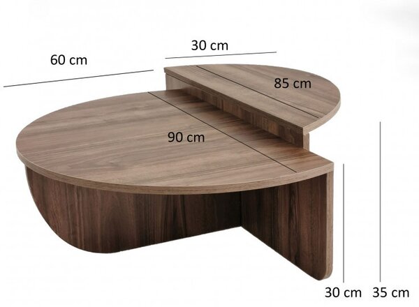 Τραπεζάκι σαλονιού Podium Walnut
