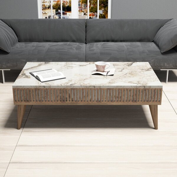 Τραπεζάκι σαλονιού Milan Walnut-Λευκό