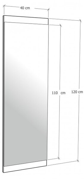 Καθρέφτης BoyAynasıDekoratifBasic40x120cm Λευκό