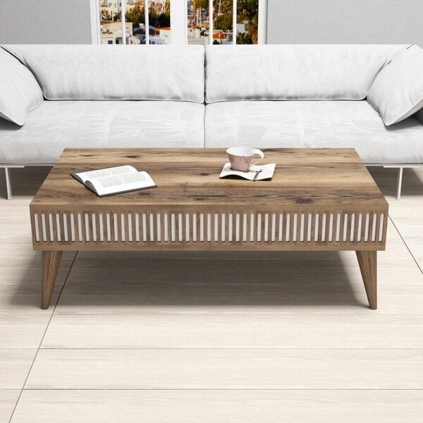 Σετ Comoda TV και τραπεζάκι σαλονιού σαλονιού Milan Walnut