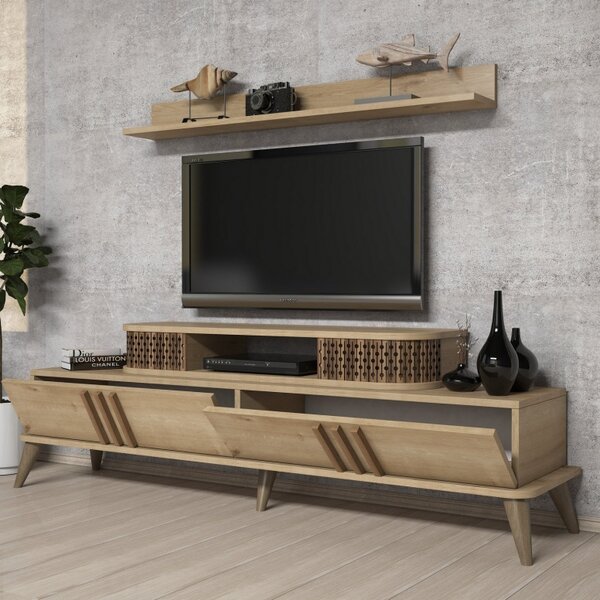 Σετ Comoda TV και τραπεζάκι σαλονιού σαλονιού Eylül Oak