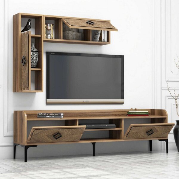 Σετ Comoda TV και τραπεζάκι σαλονιού σαλονιού Samba Walnut