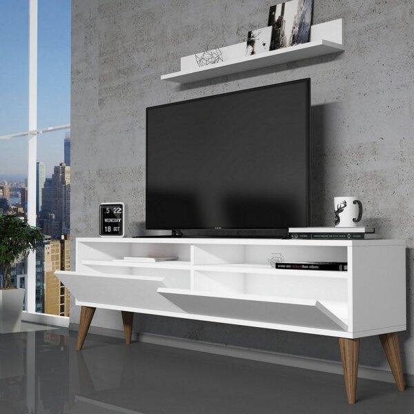 Σετ Comoda TV και τραπεζάκι σαλονιού σαλονιού Best Λευκό
