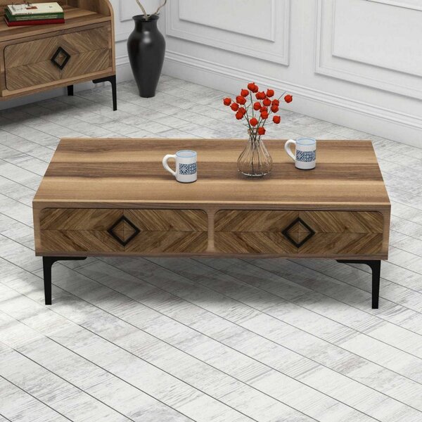 Σετ Comoda TV και τραπεζάκι σαλονιού σαλονιού Samba Walnut