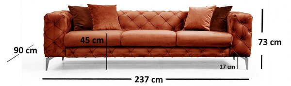 3θέσιος καναπές Como Orange