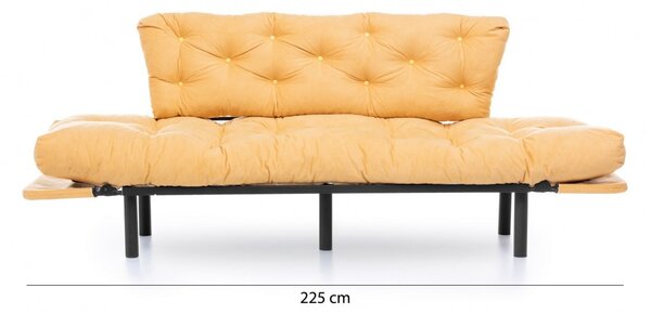 Αναδιπλούμενος καναπές 3 θέσεων Nitta Triple Mustard