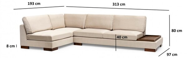 Γωνιακός Καναπές Tulip Beige