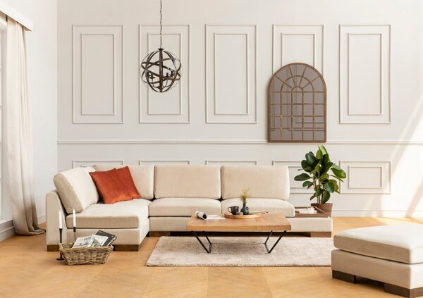 Γωνιακός Καναπές Tulip Beige