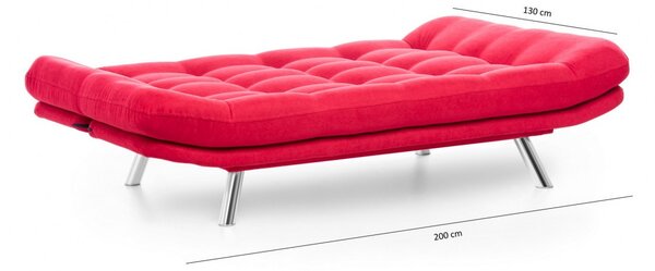 Αναδιπλούμενος καναπές 3 θέσεων Misa Sofabed Κόκκινο