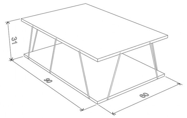 Τραπεζάκι σαλονιού Tars Καφέ 90x60x30.5 cm