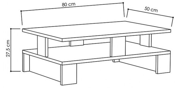 Τραπεζάκι σαλονιού Mansu 80x50x27.5 cm