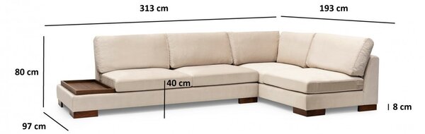 Γωνιακός Καναπές Tulip Beige