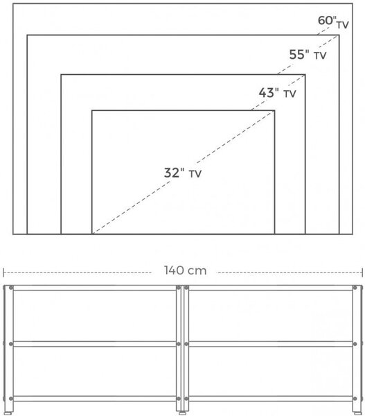 Συρταριέρα Vasagle, 140x39x52cm